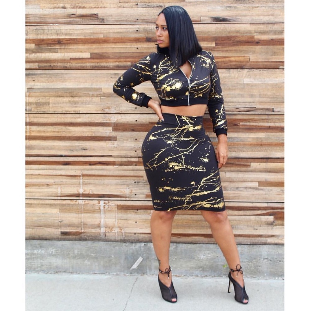 Gold splash 2 piece